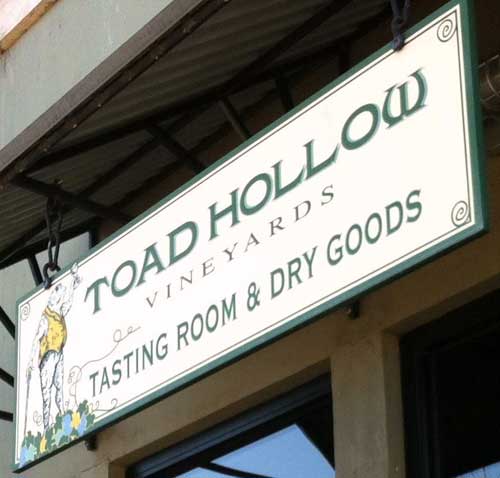 Welcome to Toad Hollow in downtown Healdsburg, Credit: Toad Hollow Vineyards